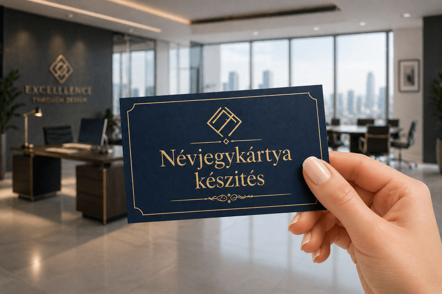 Letisztult, minimalista stílusú üzleti névjegykártya.